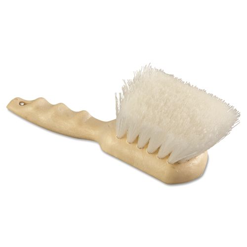 Boardwalk 9 Inch Long Utility Brush, Nylon Fill, Tan Handle